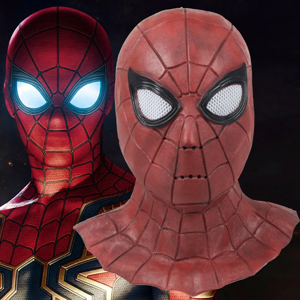 

Spiderman Mask Avengers Infinity War Cosplay Superhero Spider Man Peter Parker Latex Masks Helmet Halloween Party Props