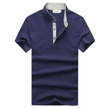 Для мужчин летняя детская одежда хлопковый однотонный Цвет пустой короткий рукав рубашка-поло дышащая v-образным вырезом рубашки на подкладке Повседневное поло для мужчины