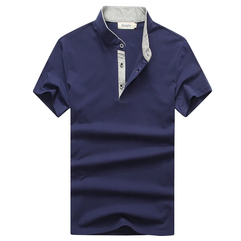 

2019 Men's Summer Cotton Solid Color Blank Short Sleeve Polo Shirt Breathable V-neck Bottoming Shirts Casual Polo Homme