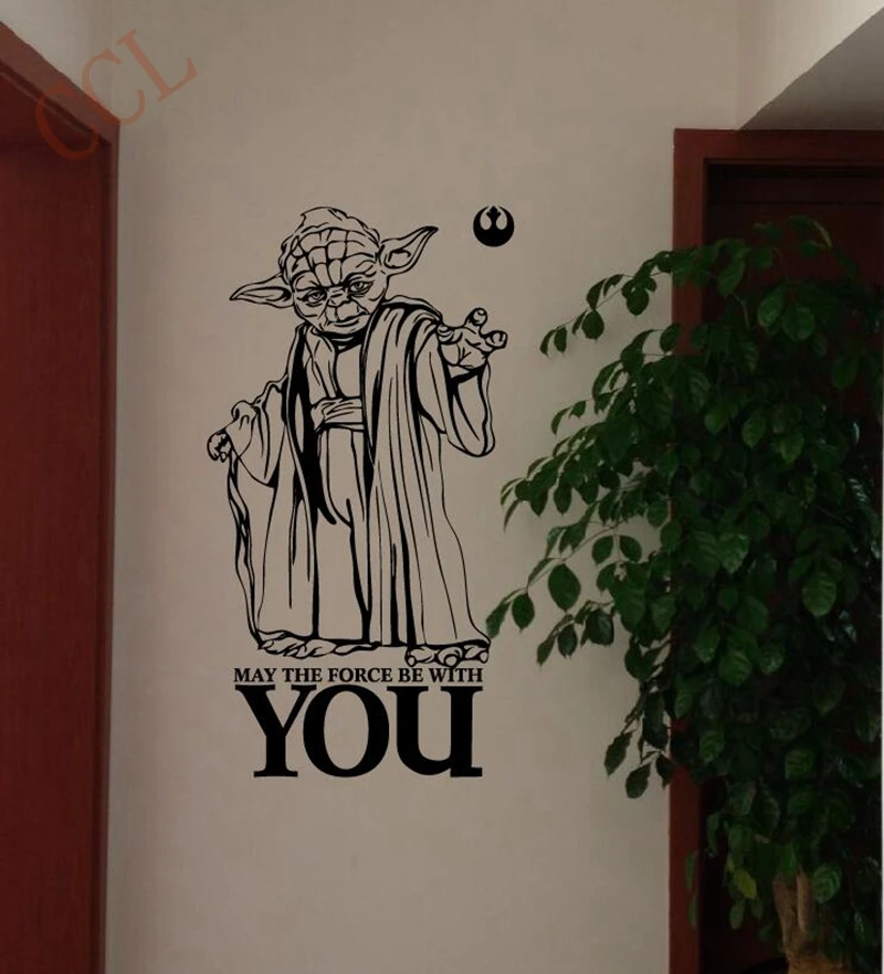 Star Wars Yoda Wall Stickers MAY THE FORCE BE WITH YOU Star Wars Quote