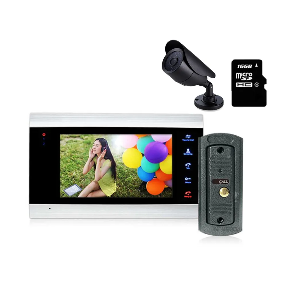 

Homefong 7 Inch Video Door Phone intercom System With Security System Home Video Intercom Waterproof Day Night Vision