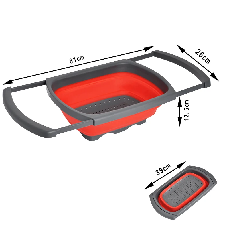 Фруктовые овощные складные дуршлаг кухонные ситечко складные дуршлаги с выдвижными ручками силиконовые кухонные инструменты