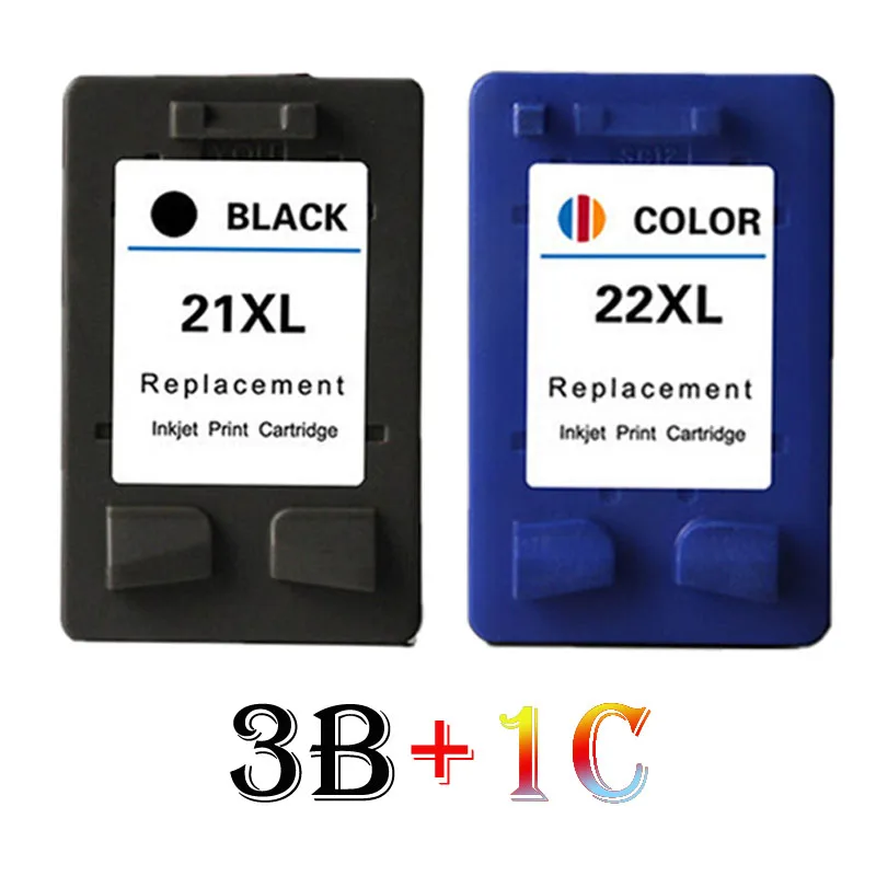 ФОТО 4PK Compatible For HP 21XL 22 XL Ink cartridges, For HP21XL 22 XL for HP Dsekjet D1360 D1460 D2360 D2460 printer models Factory