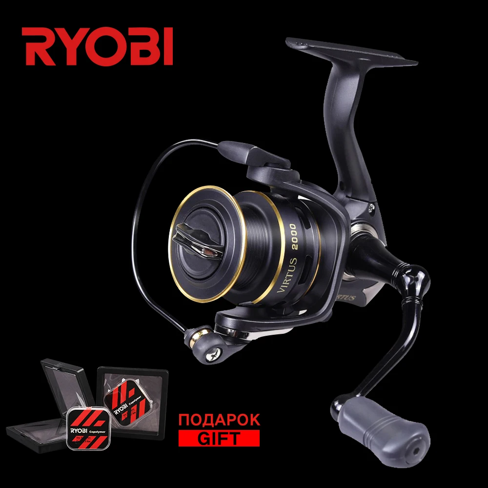 Goede RYOBI Virtus 1000 2000 3000 4000 5000 6000 100% Originele Wiel Ultralight Aluminium Spoel 7.5 kg Zoutwatervissen Spinning Reel