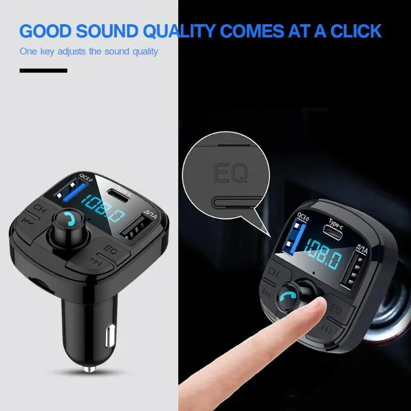 BT29 QC3.0 Bluetooth автомобильный комплект fm передатчик MP3 плеер Тип C USB зарядное