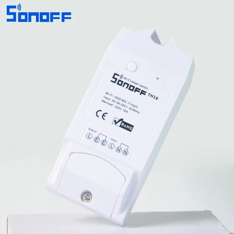 Sonoff th 16a/10A Температура и мониторинга влажности Wi Fi Smart Switch контроллер Сенсор с