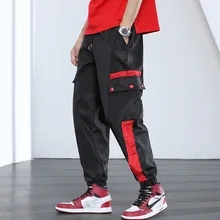 Korean fashion tide brand men's casual pants spring and summer new overalls men's beam pants multi-pocket casual pants