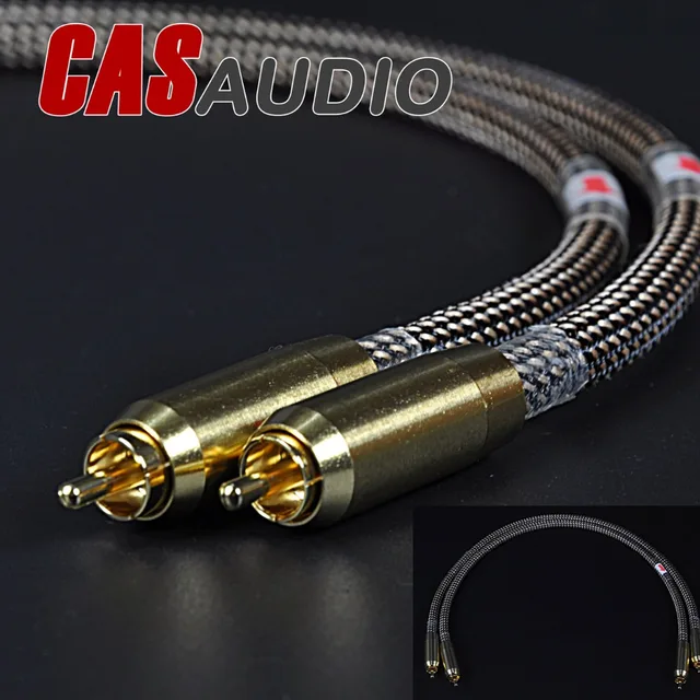 Pair Audiophile 4N 99.99 OFC RCA To RCA Audio Interconnect Cable Phono