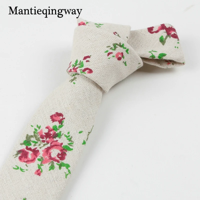 Mantieqingway тощий хлопок Цветочный мужской галстук Цветы Листья Свадебный Мужской галстук костюмы Gravats Повседневная Corbatas галстук для мужчин