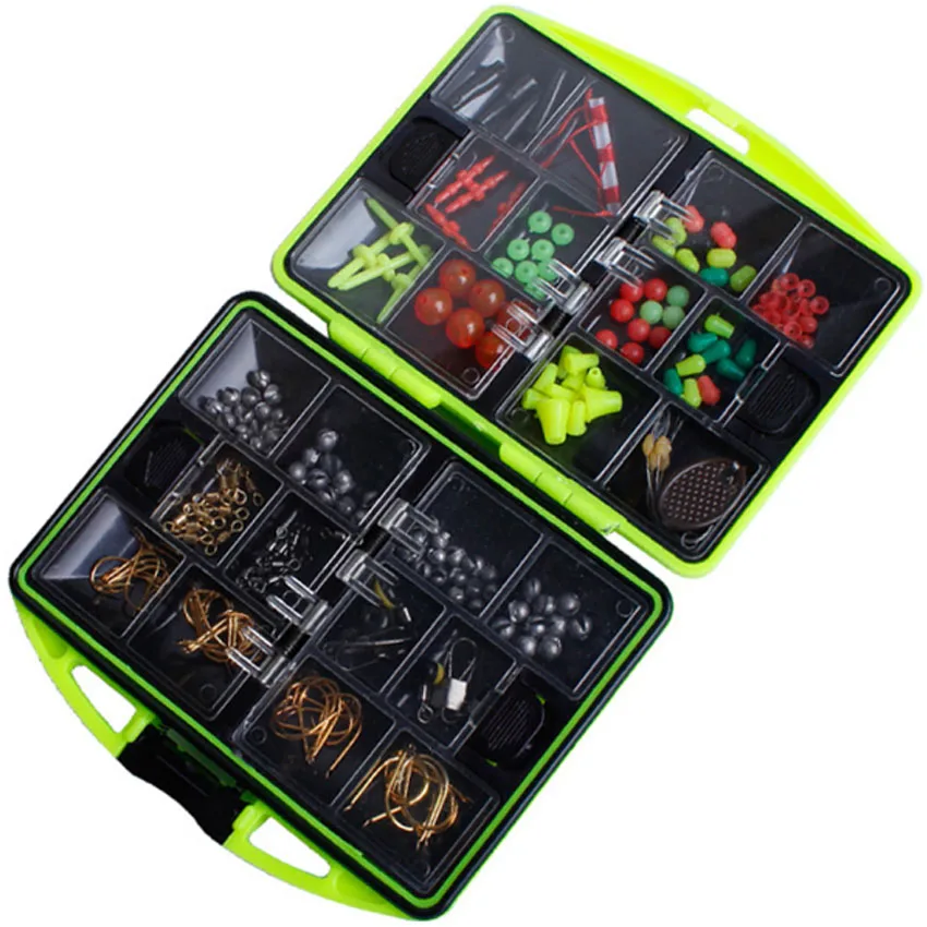 

Marine Rock Fishing Tackle Boxes Containing The Fishhooks And Fishing Float Road Lure Ring And Other Accessories