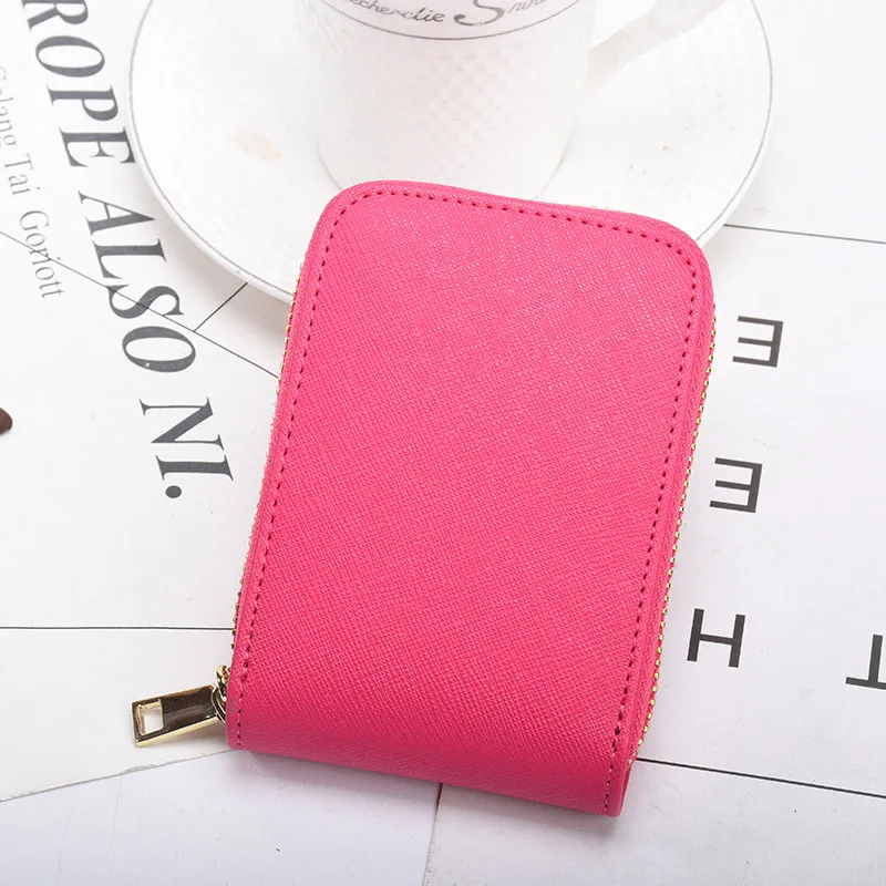 RFID натуральная сафьяно кожа Женский бумажник для мужчин чехол для карт большой емкости кредитные карты бумажник карты id Держатели - Цвет: hot pink