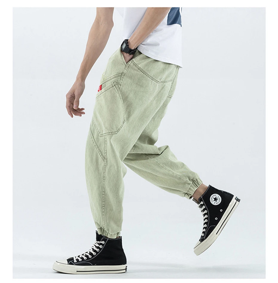 Лоскутные накладные карманы шаровары мужские хип-хоп повседневные спортивные брюки Harajuku уличная Мужская мешковатая брюки свободные WG331