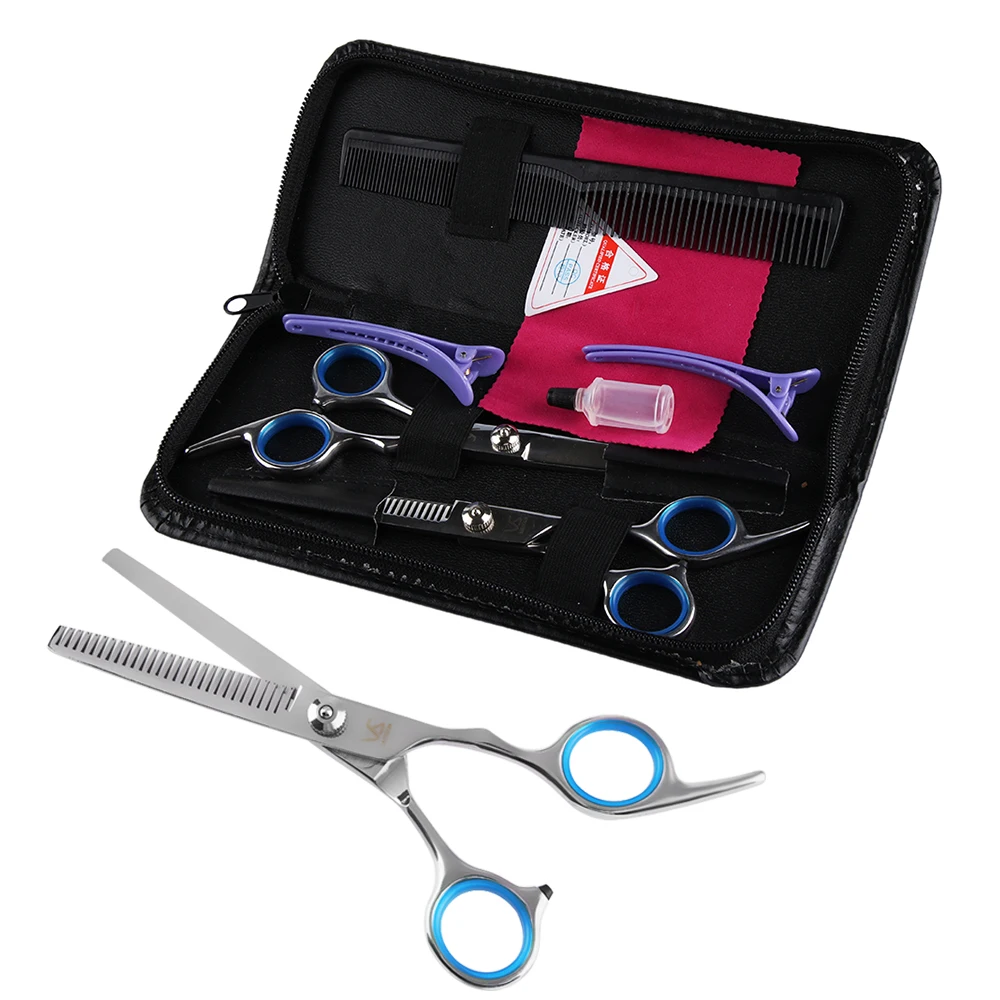 

1set 6 Inch Professional Salon Hair Cutting Thinning Scissors Barber Shears Stainless Steel Hairdressing Set Hair Tools