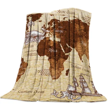

Nautical Map Throw Blanket Soft Warm Microfiber Blanket