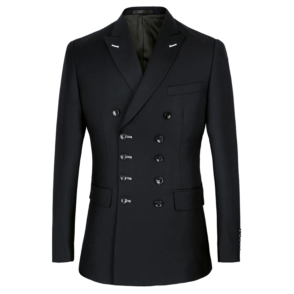 2018 black Double Breasted Suits Mens Wedding Suits Purple Suits sets 2 pcs Men Terno Costume Homme Mariage Slim Fit