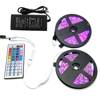 

10M SMD 5050 RGB LED Strip Set 60LED/M Flexible Tape Home Decoration Lighting 44Keys IR Controller 12V 6A Power Supply Adapter