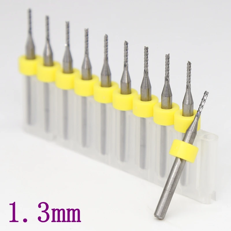 1.3 mm PCB Milling Cutter 10PCS Tungsten Carbide Metal Strawberry CNC