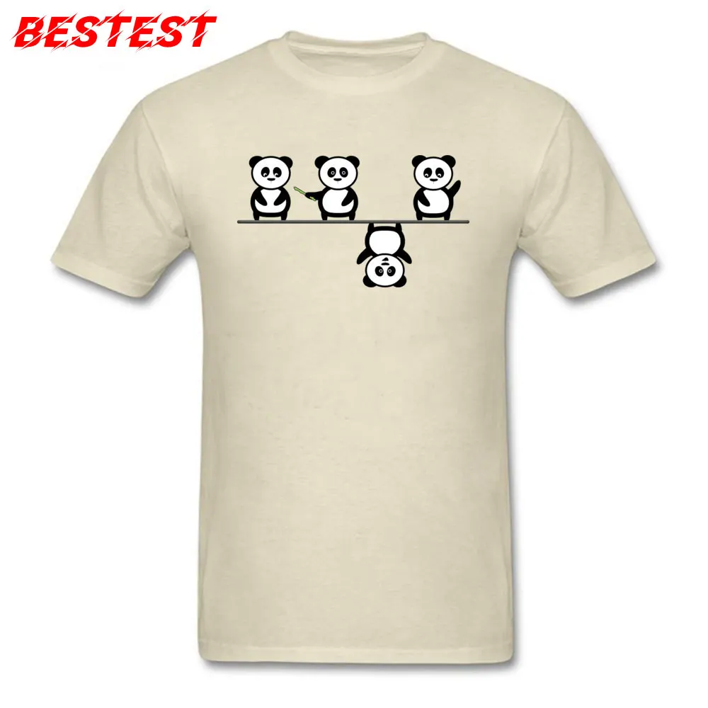 Another perspective for the panda Prevailing Short Sleeve Funny T Shirt Pure Cotton O-Neck Adult Tops Shirts Tees Mother Day Another perspective for the panda beige