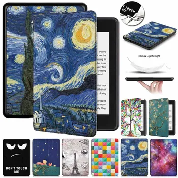 

Case For 2018 New Amazon Kindle Paperwhite 4 10th Printed PU Leather Flip Stand Smart Cover For New Kindle Paperwhite 4 Shell