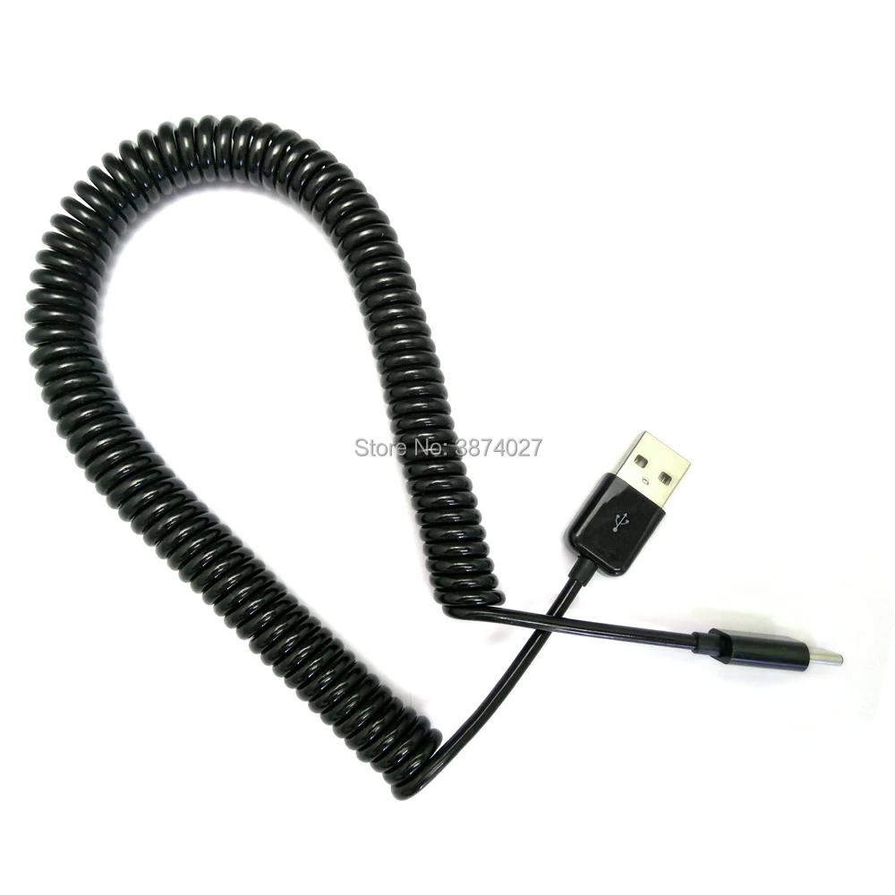 1 м 3 пружинный Спиральный USB 2 0 штекер мини кабель для синхронизации данных и