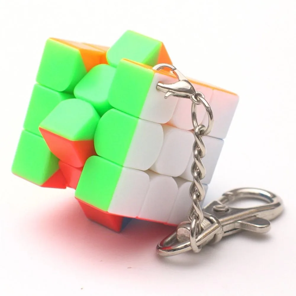 Mofangjiaoshi 3 см мини маленький кубик брелок умный куб игрушка и креативное украшение с кольцом для ключей 3x3x3 куб игрушки для детей