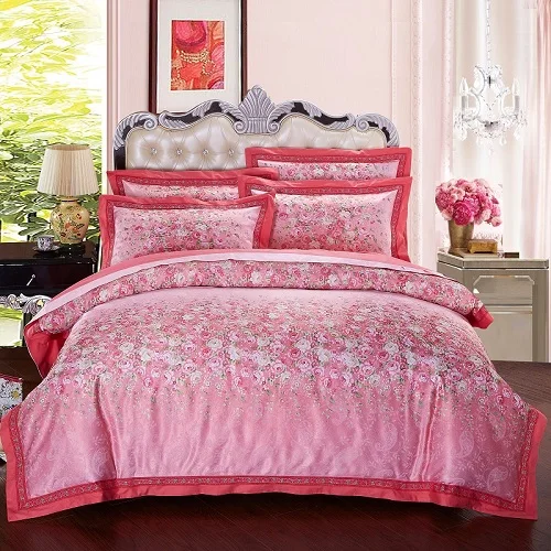 Cotton Jacquard Floral Printed Bedding Set 4 Pcs Luxury Bedding Store