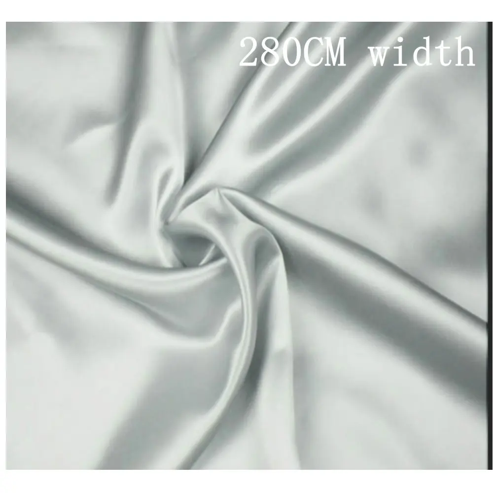 19m/m 300cm Width Silivery Silk Charmeuse Satin Fabric For Bedding
