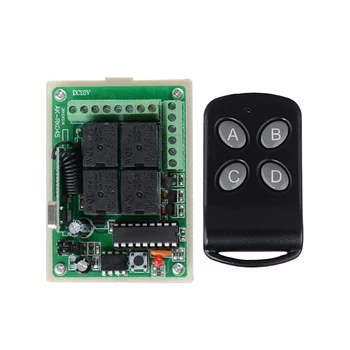 

DC 12V 4 Channel 10A Relay Wireless Remote Control Switch AK-RK04S-12 Receiver