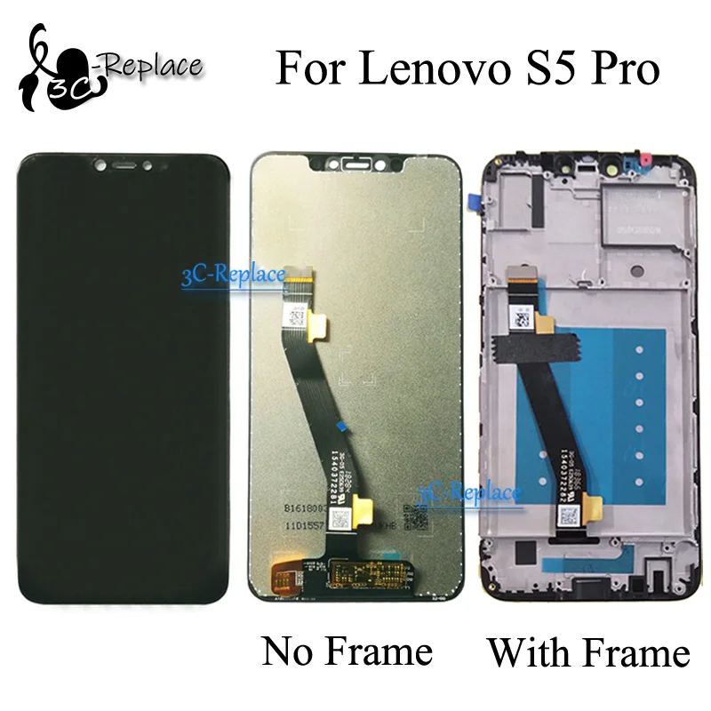 

Black 6.2 inch For Lenovo S5 pro L58041 LCD DIsplay Touch Screen Digitizer Assembly With Frame For Lenovo S5 pro GT L58091