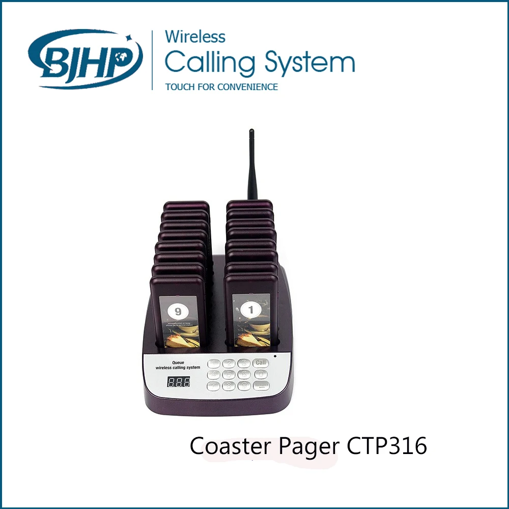 

High Quality Design Restaurant Wireless Pager System 16 Mini Pager