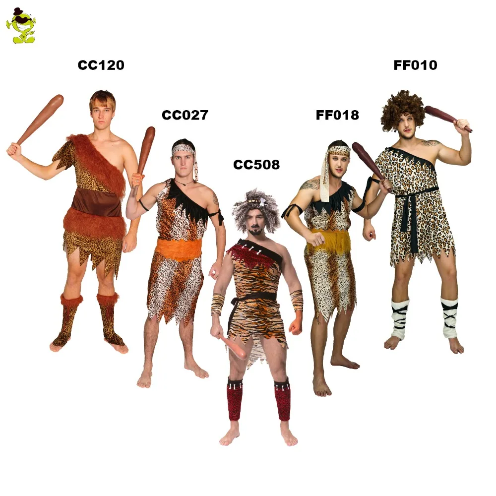 

Original Adult Men Jungle Caveman Costume Cosplay Halloween Party Fancy Dress Caveman Clothing Imitation Party The Stone Age