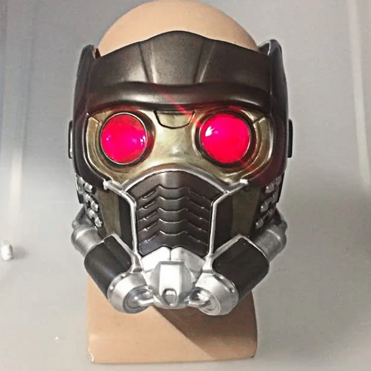 Cos Guardians of the Galaxy Helmet Cosplay Peter Quill Helmet PVC with Light Star Lord Helmet Halloween Party Mask For Adults