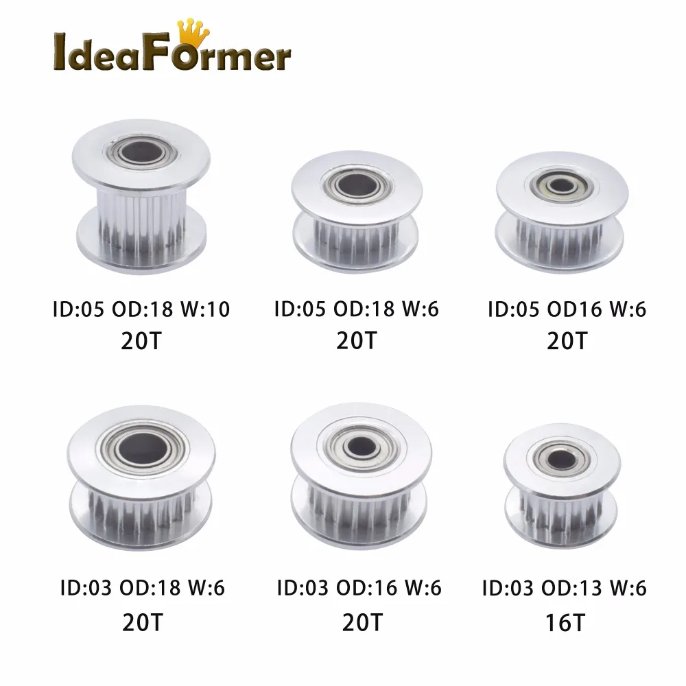 16T, 5mm bore GT2 Timing Pulley 16T Bore 5mm For 6mm Timing Belt For 3D Printer Reprap 