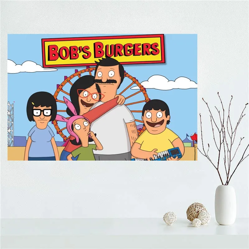 Custom Bobs Burgers Canvas Poster Bedroom Home Decoration Wall Art Print Silk Fabric Gift For Children 50x75CM 60x90CM | Дом и сад