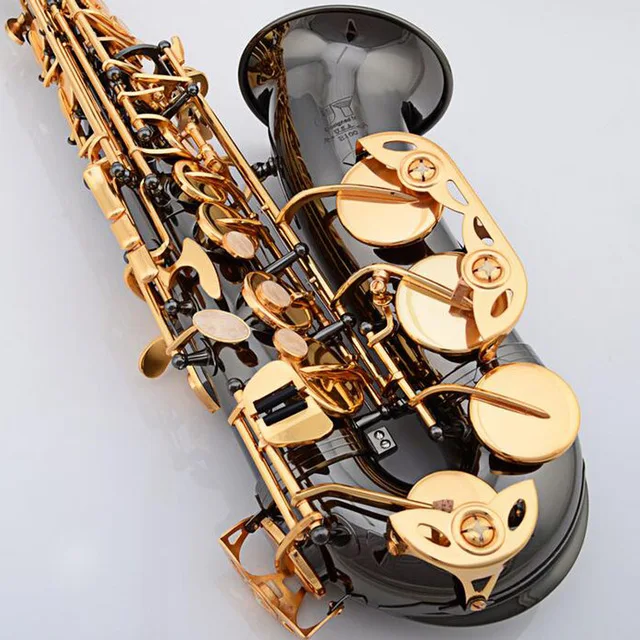 Free shipping Alto saxophone Eb Black Nickel Gold E Alto Sax