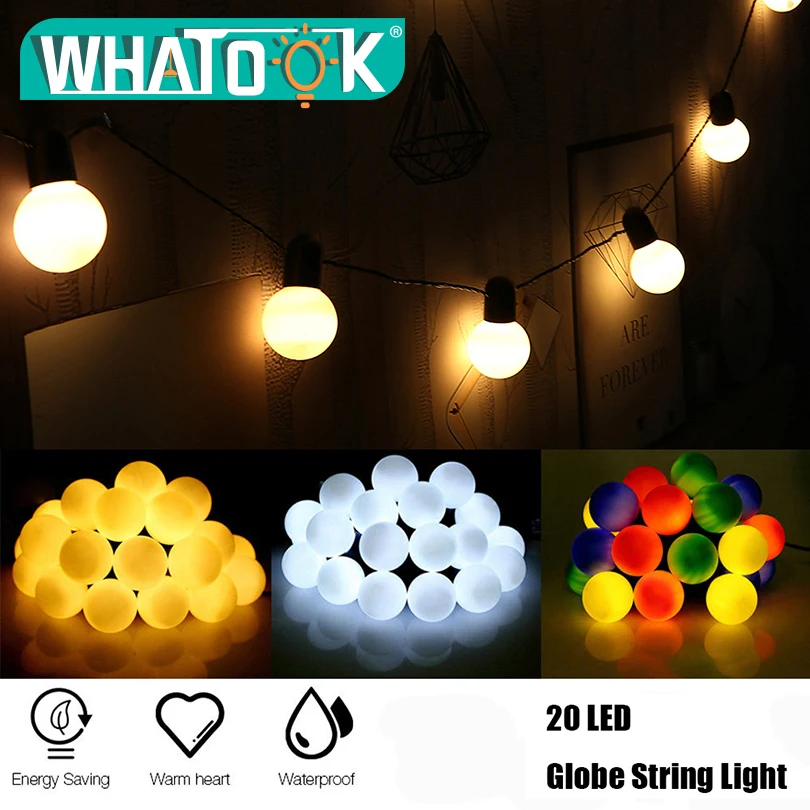 20 LED Globe Festoon Garland Ball string light Christmas Outdoor