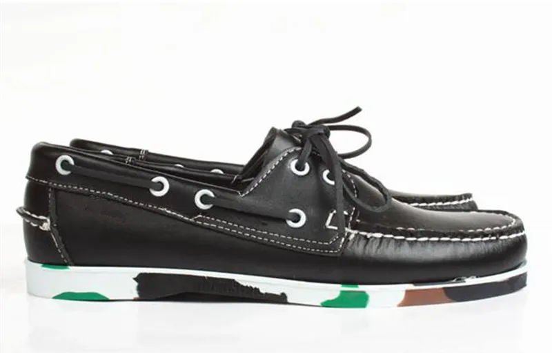 Кожаные мужские повседневные водонепроницаемые мокасины на плоской подошве; модная обувь для вождения на шнуровке; zapatillas hombre; мужские лоферы; мокасины; большой размер 46