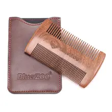 Черный золото сандалового дерева Двусторонняя борода расческа Складная Расческа уход Anti-static для мужчин и женщин инструменты для ухода за волосами с из искусственной кожи#11
