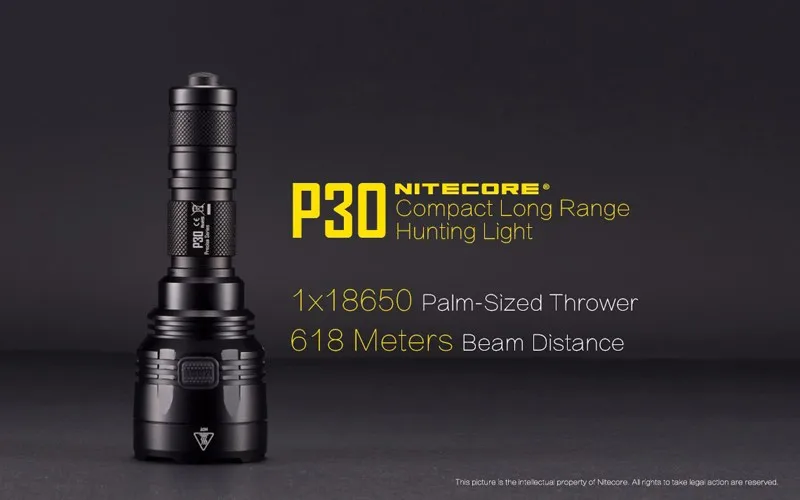 Охотничий светильник Nitecore P30 компактный светодиодный светильник дальнего действия с дальностью луча 618 м