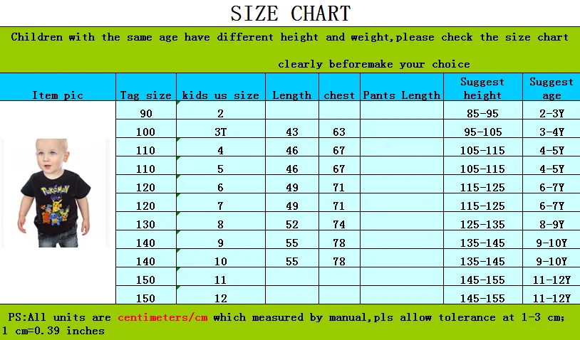 Для маленьких мальчиков Пикачу clotheing летние детские Шорты хлопковые футболки Pokemon Go для мальчиков топы для девочек футболки для 3-10Years