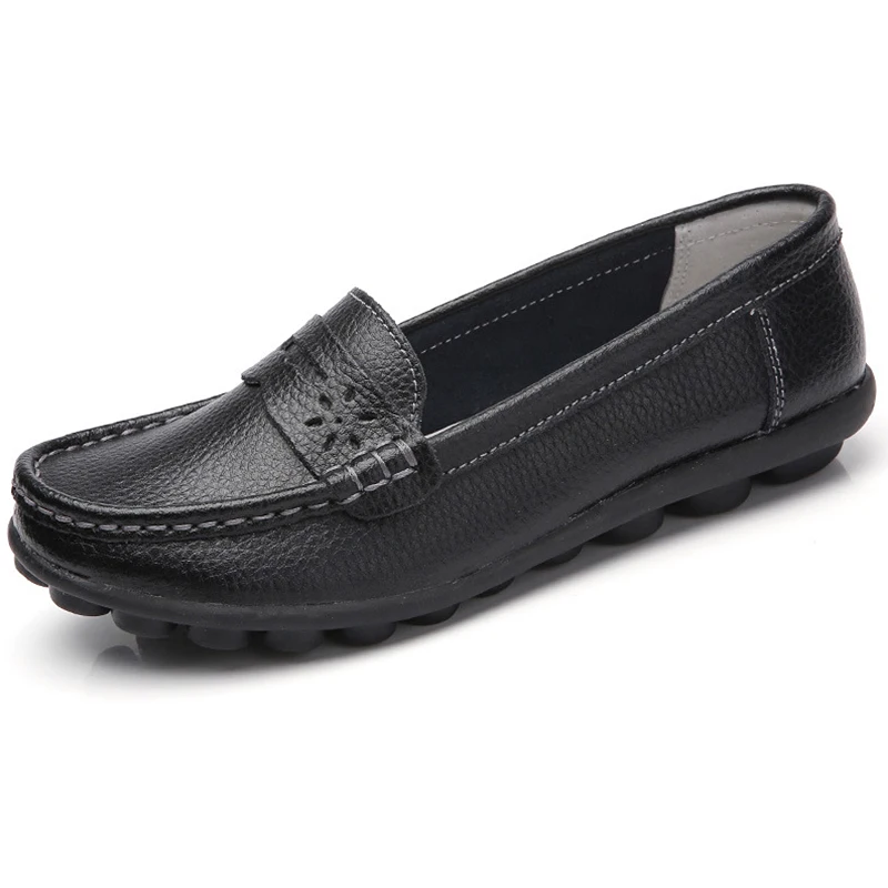 

2018 New arrival Shoes Woman Leather Women Shoes Flats Colors footwear Loafers Slip On Women's Flat Shoes Moccasins