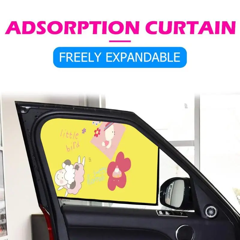 

Magnetic Car Sun Shade Cartoon Cute Sheep Side Window UV Protection Curtain Car Sunshade Interior Fittings