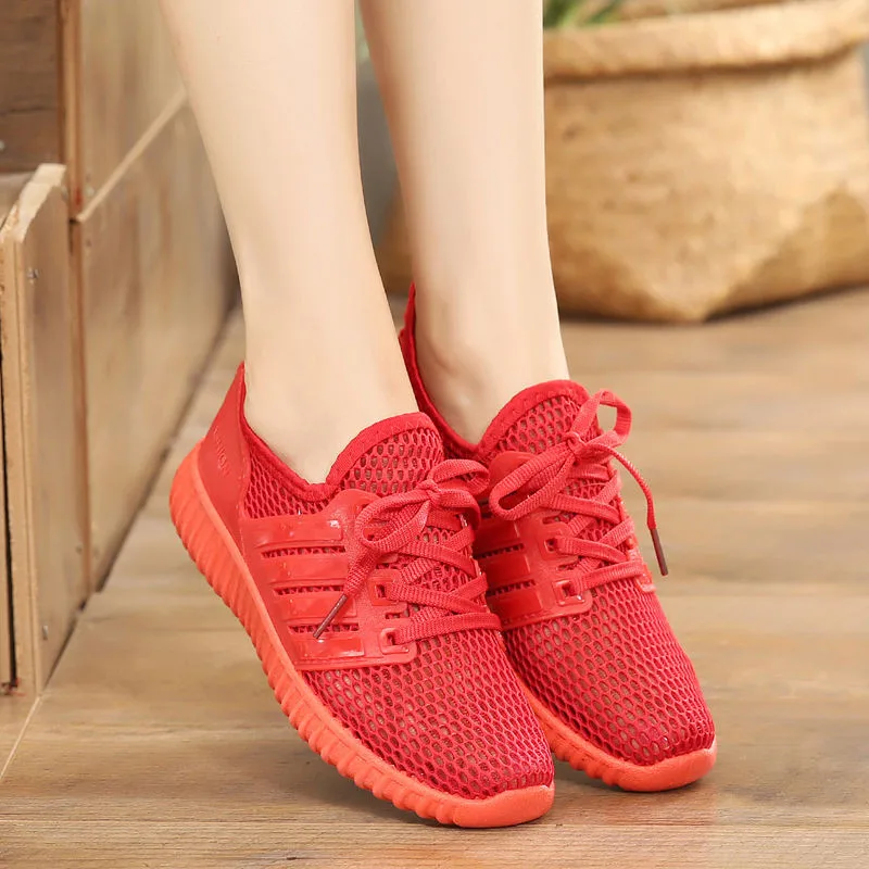 

New Summer women sneakers Net Surface Lovers with The Same Anti-odor Breathable Running Small Red Shoes Sports Net Shoes