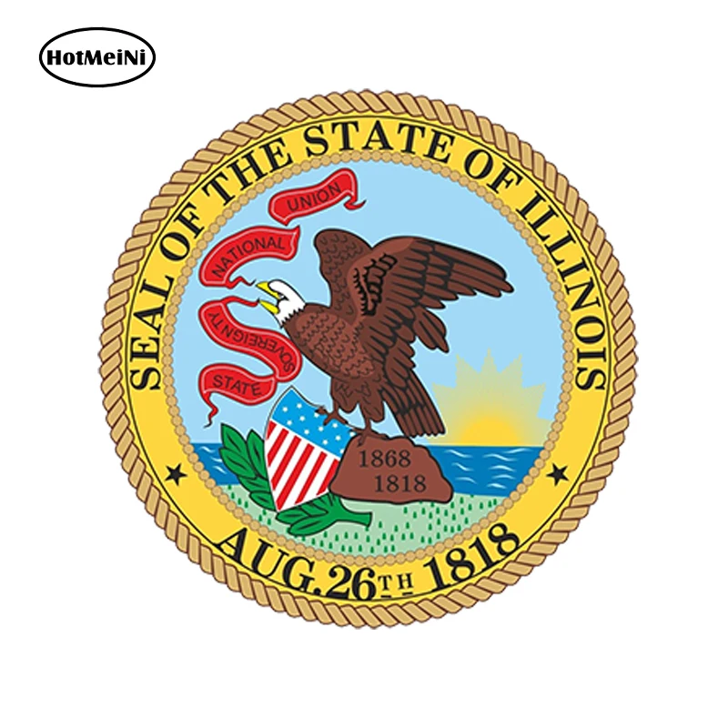 

HotMeiNi Car Styling Car Sticker Illinois Seal Sticker for Bumper Helmet Tool Box Door Skateboard Laptop Guitar 13cm x 13cm