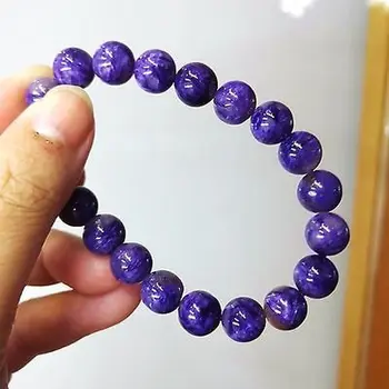 

Genuine Natural Purple Charoite Gemstone Woman Beads Bracelet 9mm AAA For Woman Healing Stone AAAAA