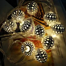 Марокканский стиль мяч светодиодный свет шнура на батарейках вечерний свет для украшения рождественской свадьбы ресторана отеля