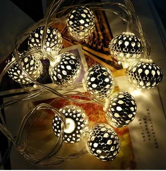 

Morocco Style Ball LED String Light Battery Operated Evening Light for Christmas Wedding Restaurant Hotel Decoration
