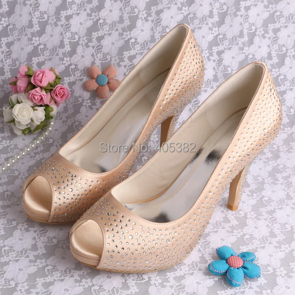20 Colors Champagne Crystal Rhinestone Girls Birthday Wedding Shoes for Ladies