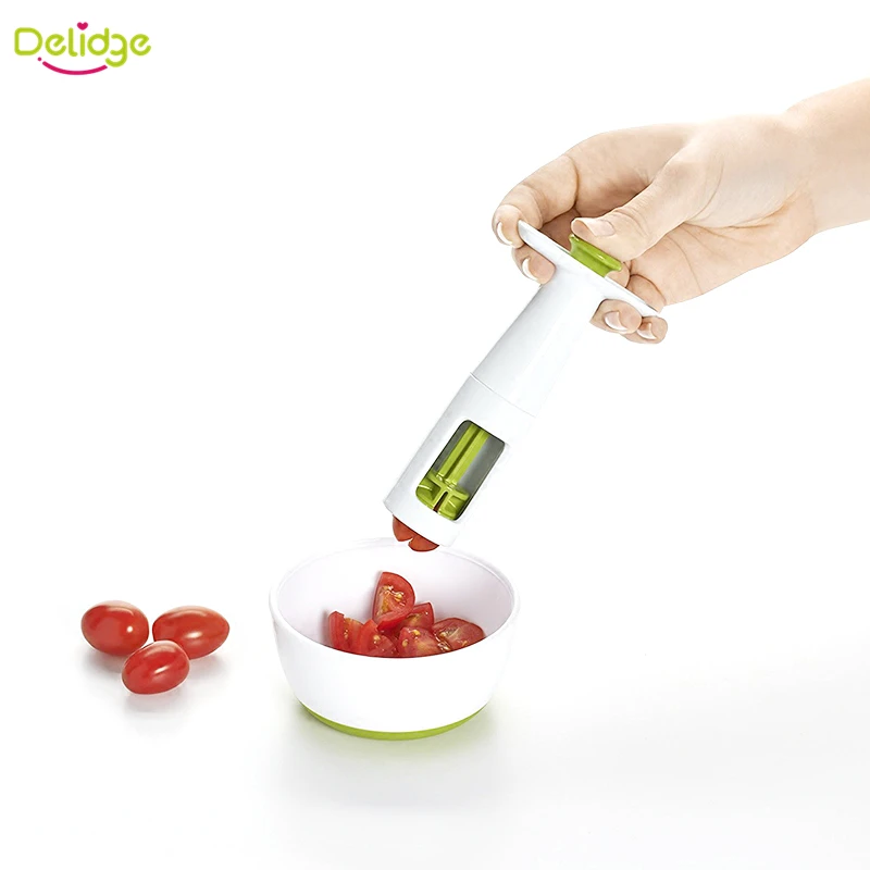 

Multifunctional Plastic Grape Tomato and Cherry Slicer Auxiliary Baby Food Kitchen Fruit Vegetable Cutter Tool