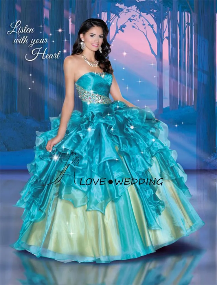 Fashion Sweetheart Ball Gown Crystal Rainbow Quinceanera Dresses W661 Dress Anime Dresses For Wedding Partiesdress S Aliexpress